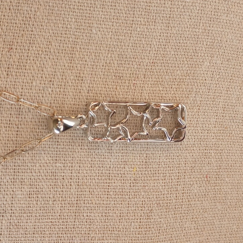 Celestial Silvertone falling Star Pendant Slide pendant